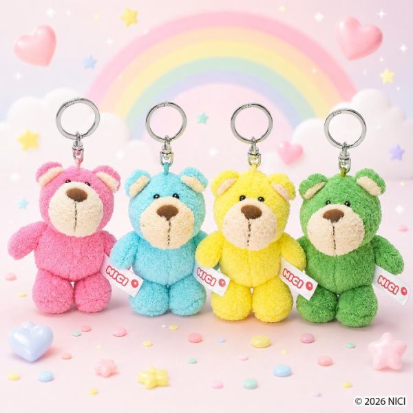 Nici 40週年限定彩色小熊玩偶吊飾10cm 