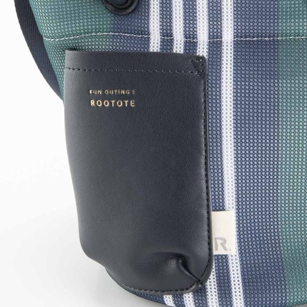 Rootote 鋪棉網格跳色小水桶包 