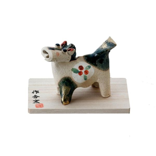 作舍窯 干支午陶瓷金箔馬擺設 