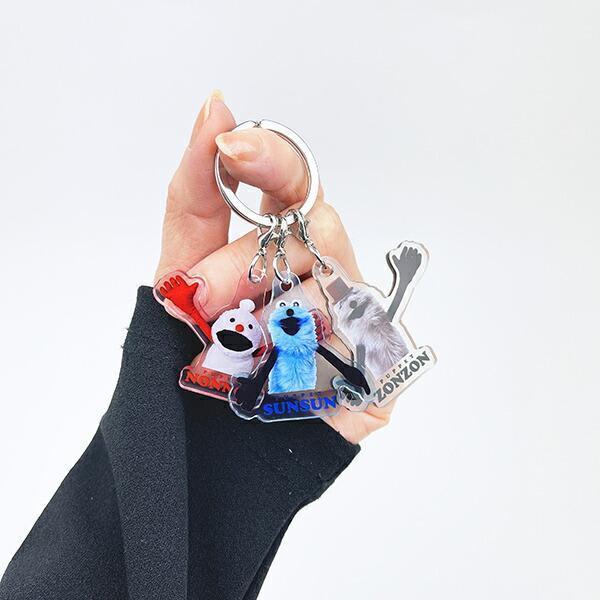 sunsun 三連壓克力鑰匙圈 