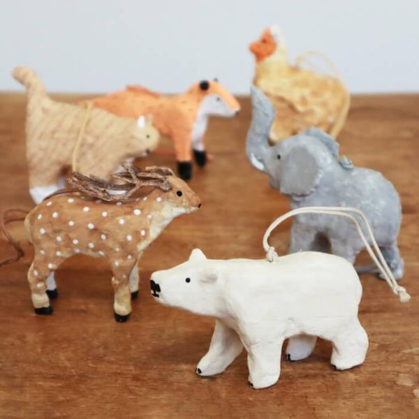 手工紙漿動物小擺飾 