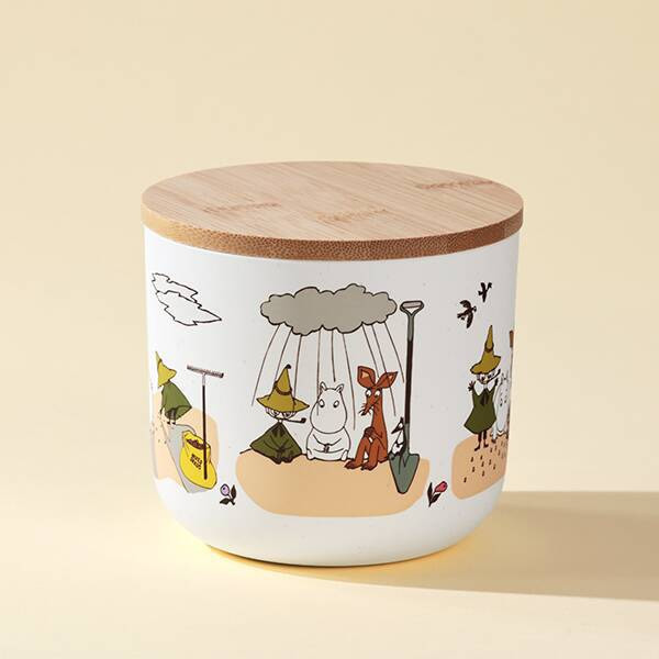 Moomin 木蓋竹纖維收納罐附餅乾 