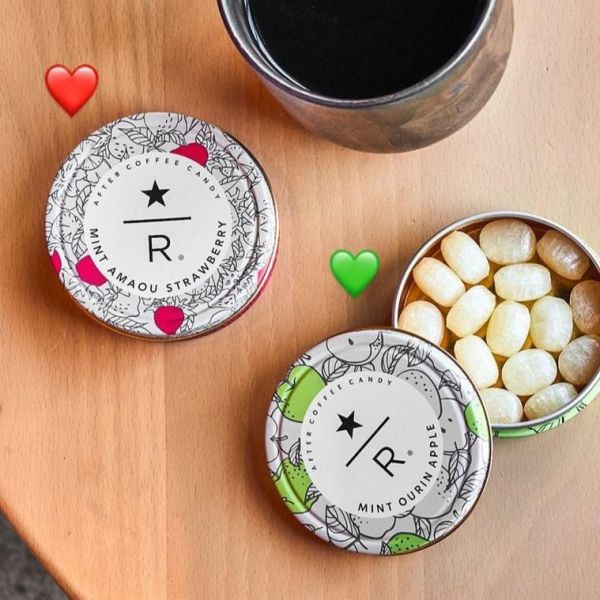 tokyo星巴克臻選草莓/青蘋果薄荷硬糖圓罐 