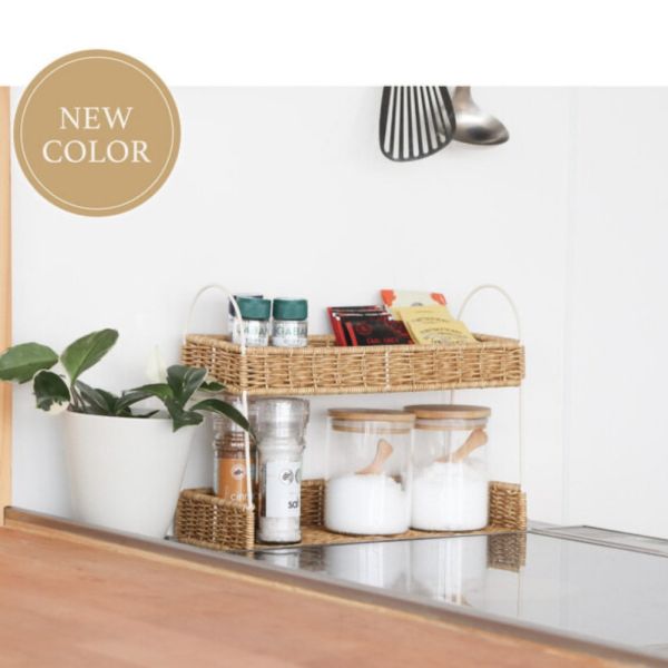 防水編織雙層置物架 