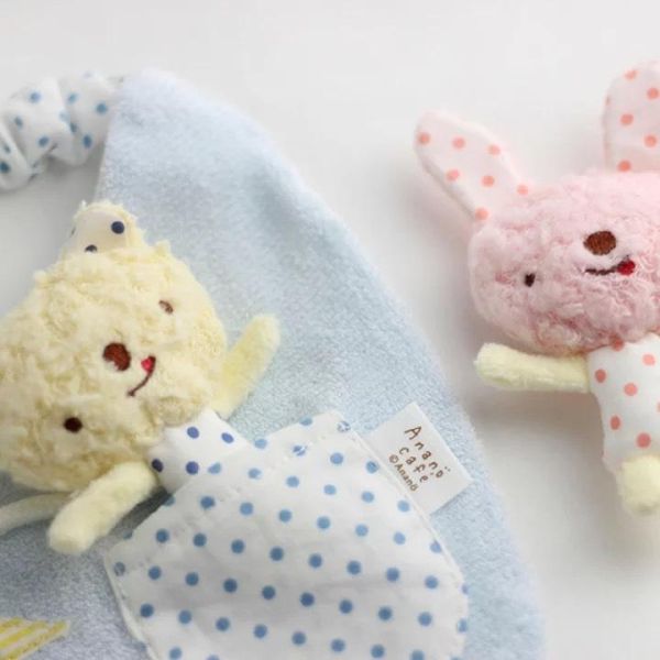 Anano Cafe 小熊/小兔立體玩偶刺繡彈性圍兜 