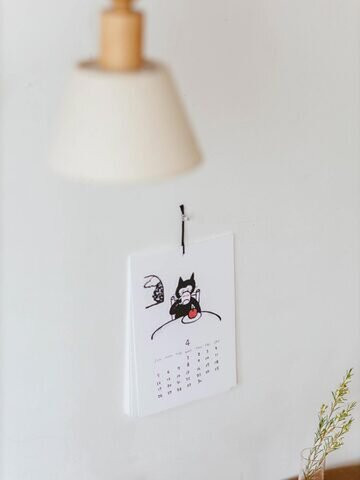 手繪快樂貓咪2026掛式月曆附貼紙 
