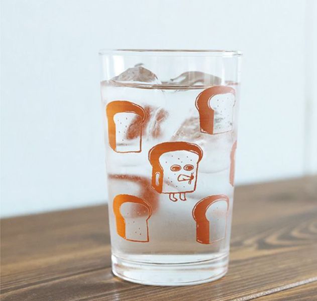 ADERIA 麵包小偷滿版玻璃杯 