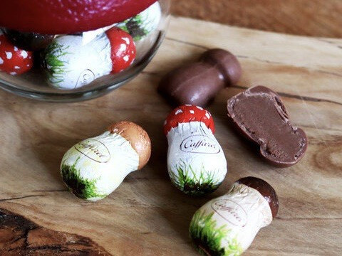 caffarel 蘑菇造型榛果巧克力玻璃罐 