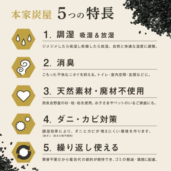 本家炭屋 調濕除異味木炭包2入 