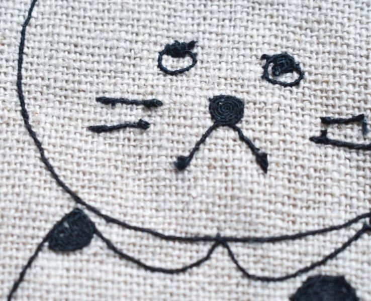 classiky 倉敷意匠 x sennokoto 貓咪刺繡亞麻布杯墊 