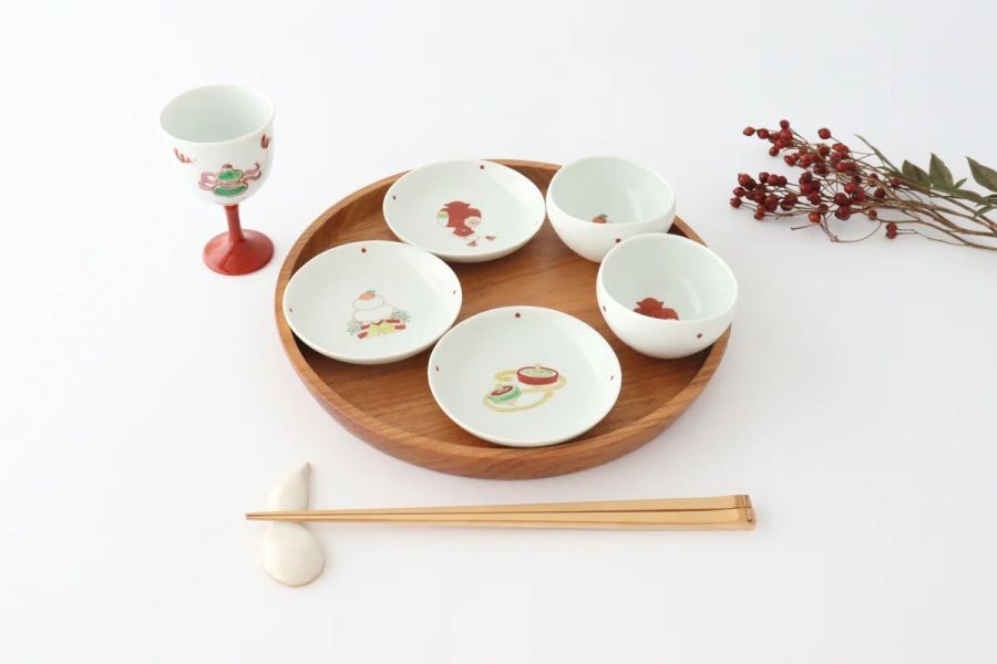 Saikai 日式緣起物 陶瓷小碟三件組 