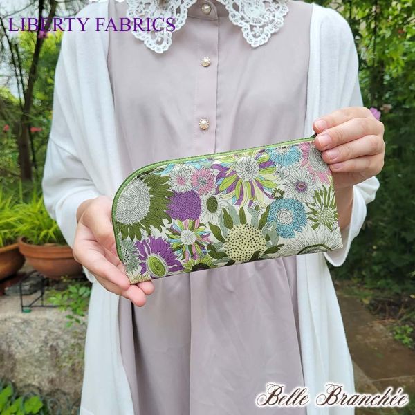 Liberty 滿版花朵L型圓角防水長型收納包 