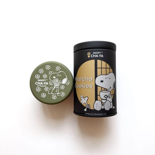 **預購** Snoopy茶屋 抹茶餅乾罐(黑) 