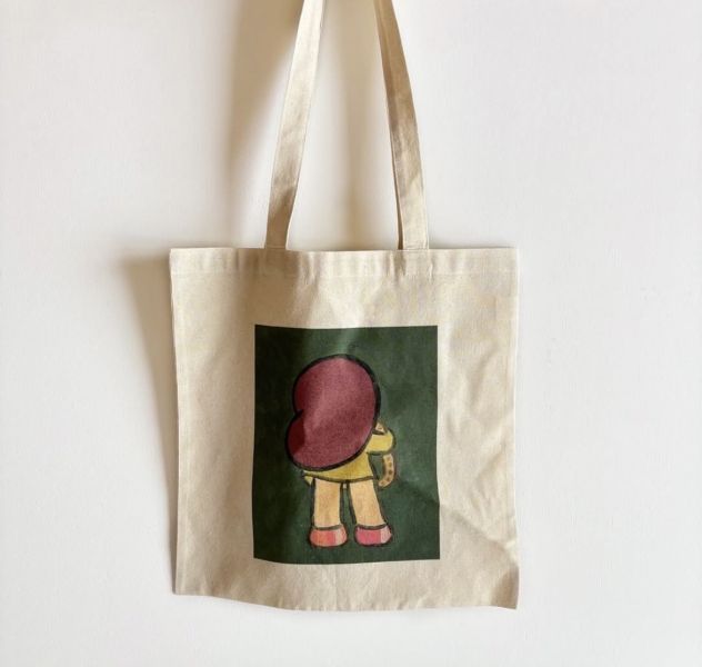 Wisut mamuang抱貓咪有機棉布肩背袋 