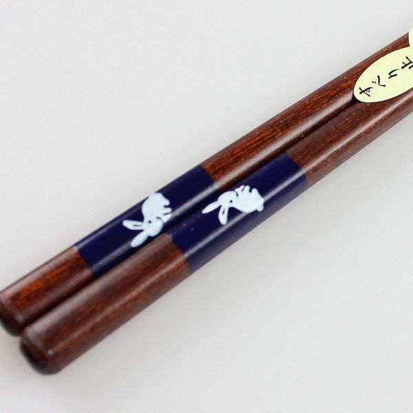 孩童用天然木兔子木筷 21cm 