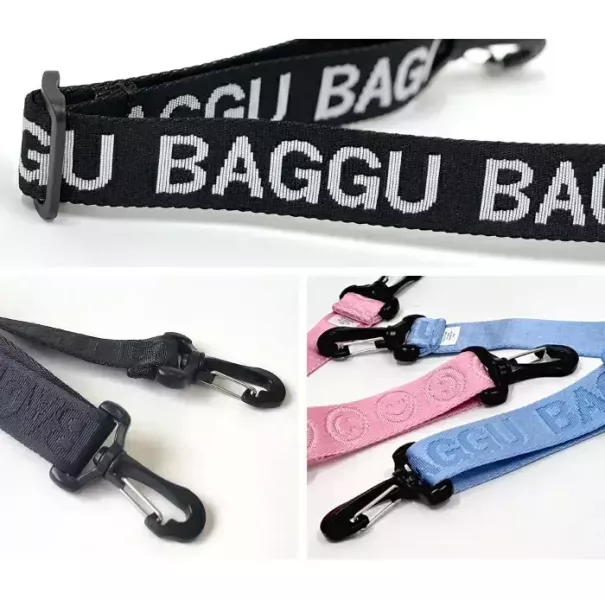 BAGGU 微笑可調式寬版背帶(粉) 