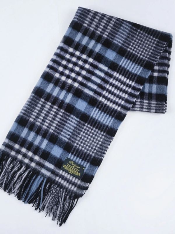 JOHN HANLY 經典格紋羊毛圍巾 