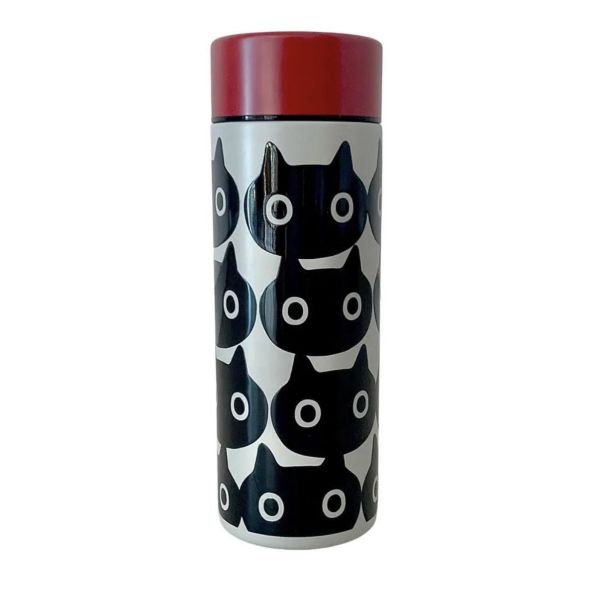 Atsuko Matano 滿版黑貓不鏽鋼保溫瓶300ml 