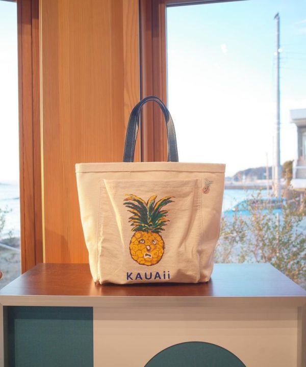 45r 葉山小插圖刺繡雙面重磅帆布手提袋 