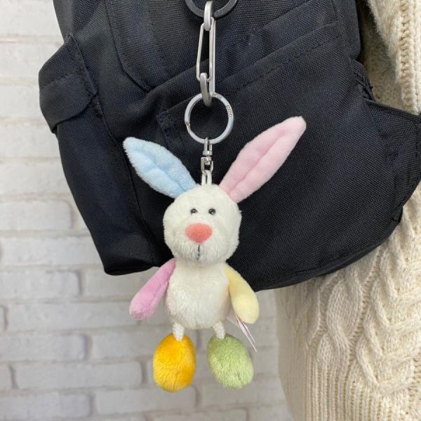 Nici 彩虹拼接小熊/兔子玩偶吊飾10cm 