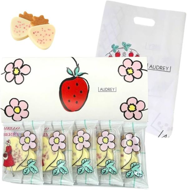 **預購** Audrey造型乾燥草莓牛奶巧克力餅乾5入 