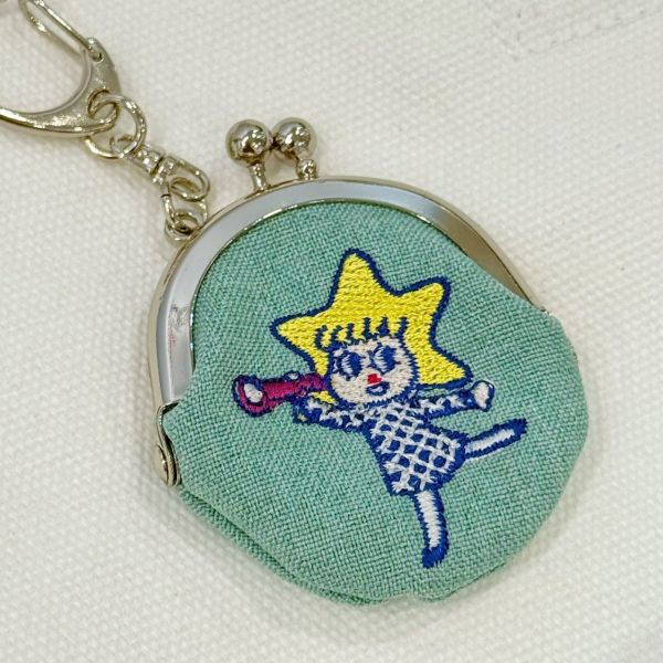 東京限定刺繡晴空塔娃娃迷你珠扣包鑰匙圈 