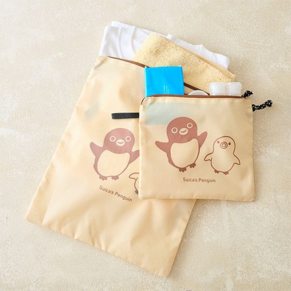 Suica 企鵝旅行盥洗收納袋2入組(黃) 