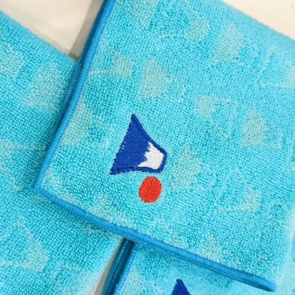 Fujisey 晴日富士刺繡今治純棉手帕(滿版藍) 