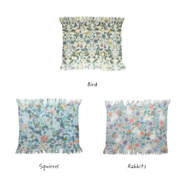 m.m松尾美雪 動物花朵針織蓋毯