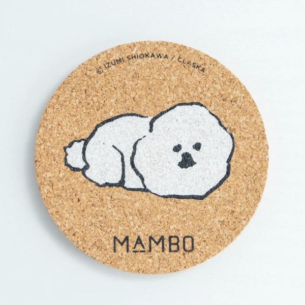 mambo & bb 比熊犬軟木杯墊 