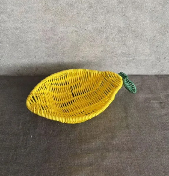 global arrow 檸檬/梨子造型紙編鐵網收納籃 