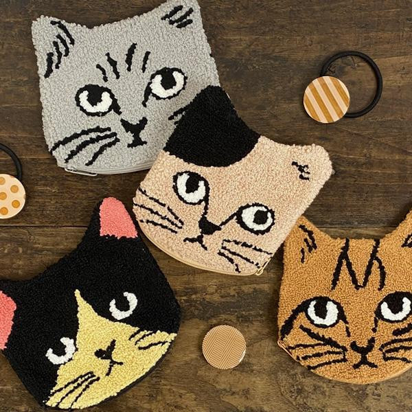 松尾美雪 貓咪造型毛絨收納包