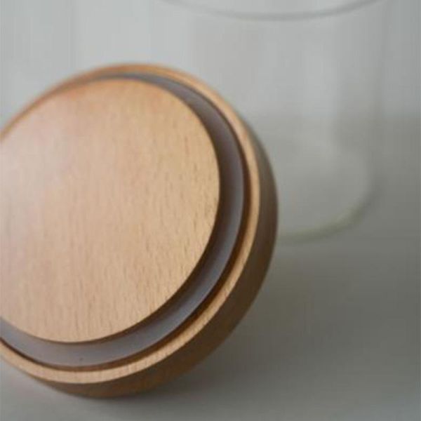 AXCIS 木蓋玻璃密封收納罐 