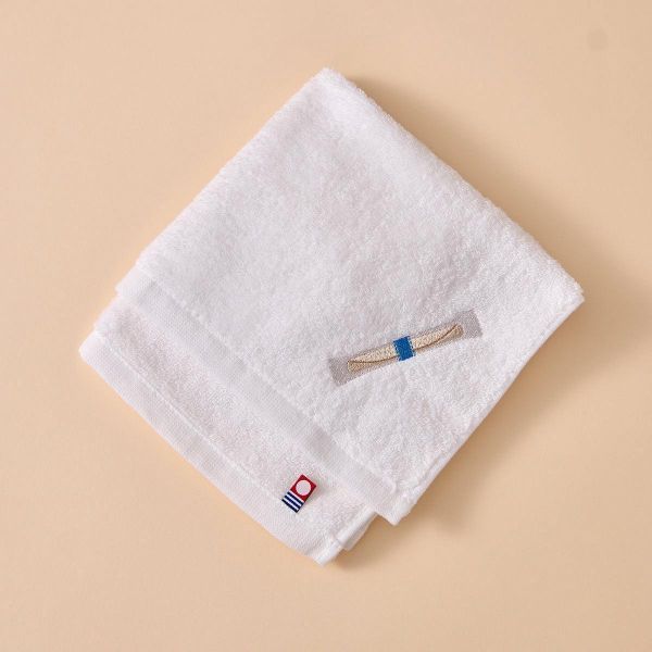 yoku moku蛋捲刺繡今治純棉方巾 