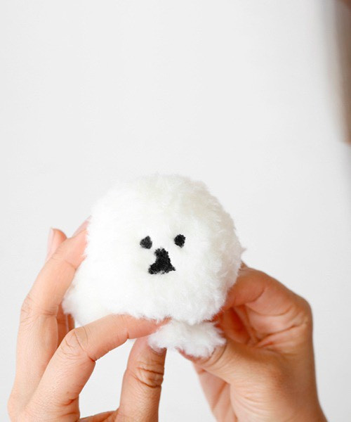 mambo & bb 比熊犬趴著毛絨玩偶吊飾 