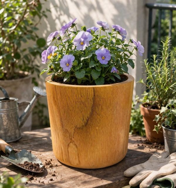 Madu 木製厚實花盆 
