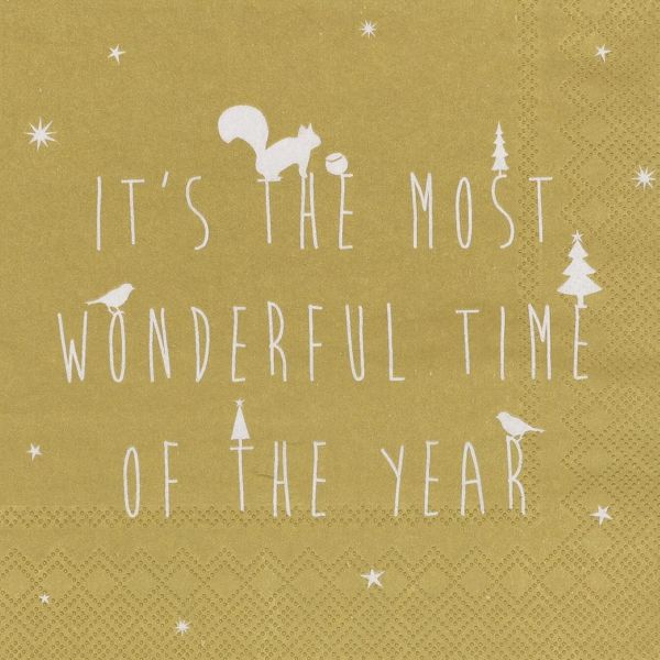 räder 松鼠金色裝飾餐巾紙(33cm) 