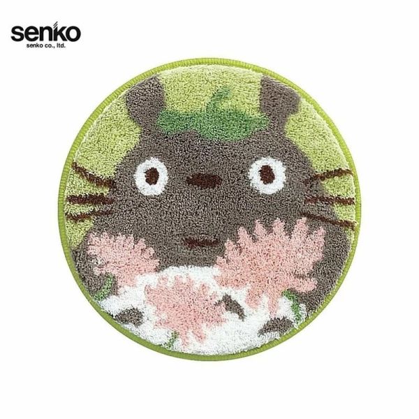 senko 龍貓捧花圓形止滑毛絨地墊 