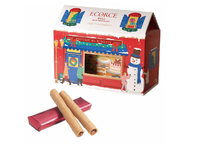 本高砂屋 聖誕牛奶巧克力捲心酥盒裝6入 