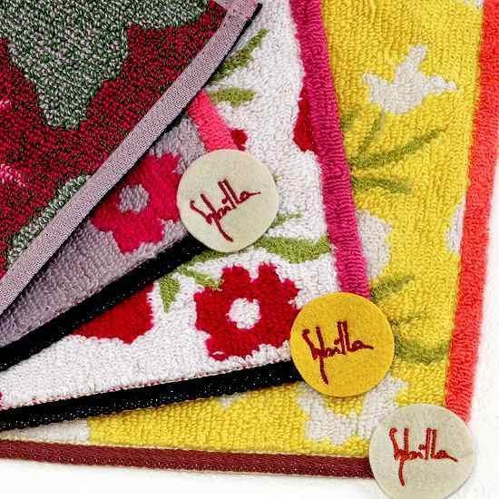 Sybilla 花卉圖騰純棉毛巾手帕 