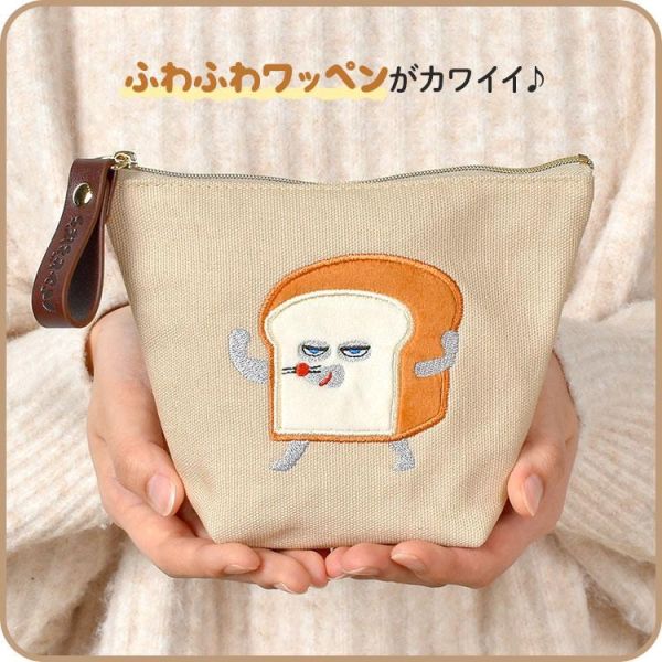 mc. 麵包小偷刺繡帆布舟型收納包 