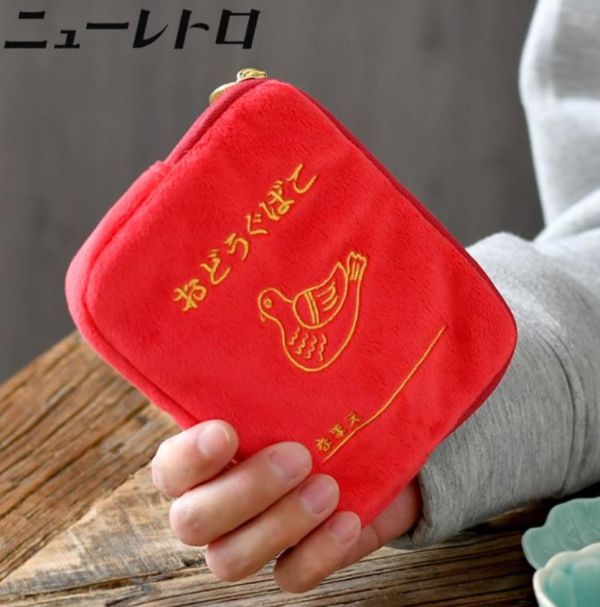 HIGHTIDE 復古刺繡毛絨收納包 