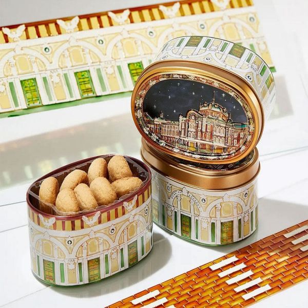 **預購** 青山 東京車站栗子無麩質餅乾彩繪鐵罐 