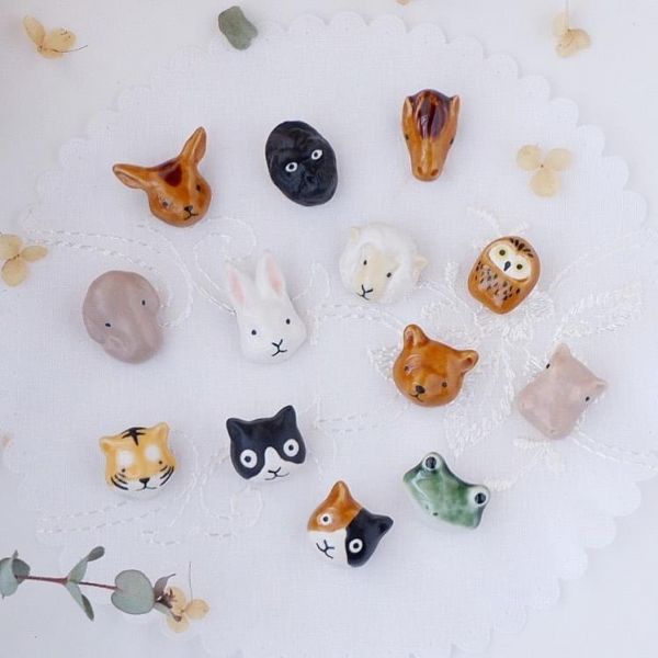 IHOSHIRO窯 陶器貓咪胸針 