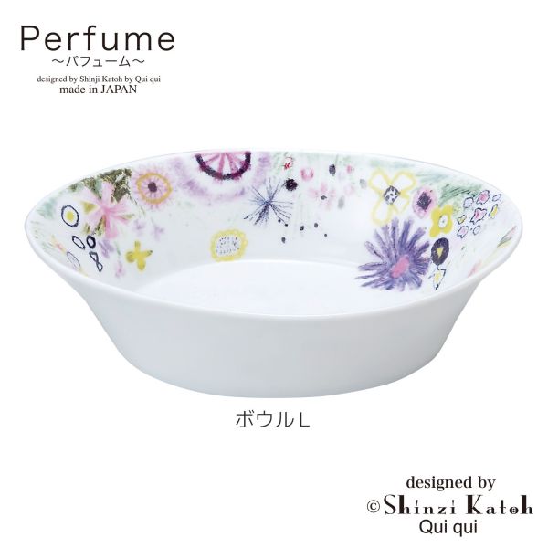 Shinzi Katoh Perfume彩色手繪花朵橢圓碗/盤 