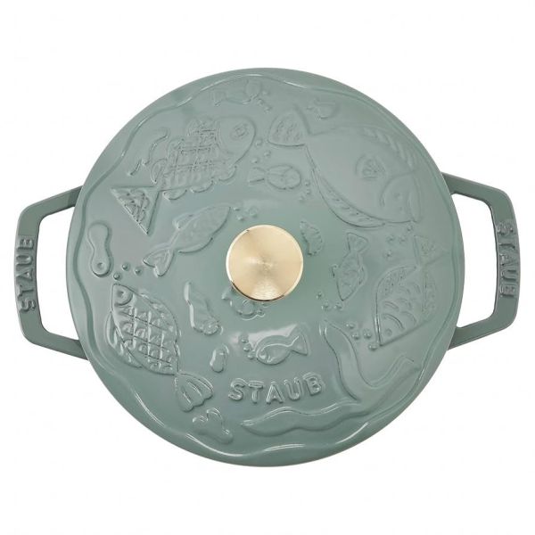 STAUB × mina perhonen 皆川明cocotte ocean琺瑯鑄鐵鍋20cm 