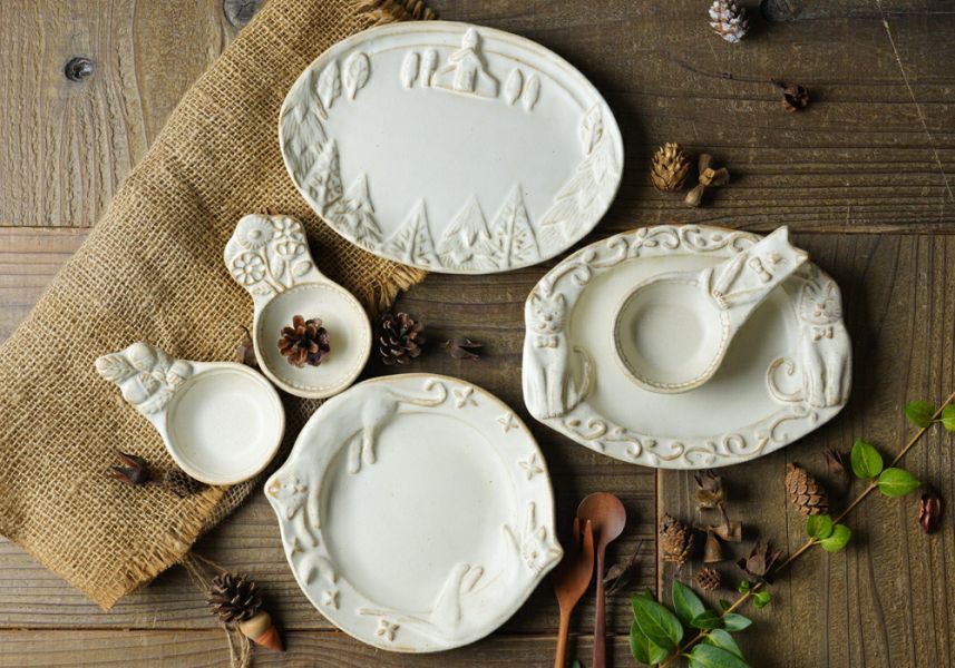 宮澤賢治 浮雕貓醬料碟 