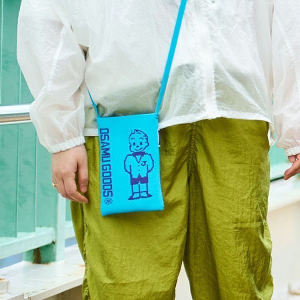 OSAMU GOODSxROOTOTE 編織手機斜背袋 