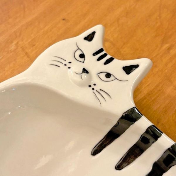 Sceneryvase 貓咪造型陶瓷飾品盤 