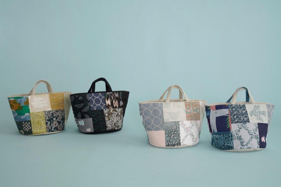 mina perhonen皆川明刺繡拼布圓底手提袋 